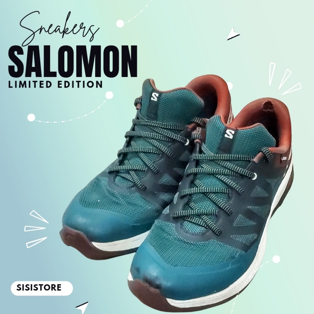 Salomon Outrise CSWP Men's Hiking Trail Sneakers Green Brown Lace Up Size 9
